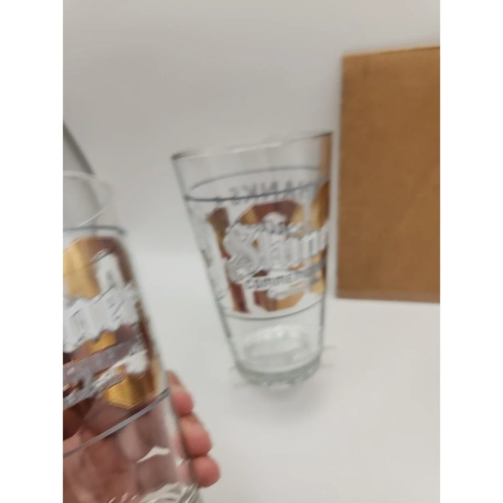 Shiner Beer Glasses 100 Commemorator Centennial  Retired Brew Rare Man Cave Read